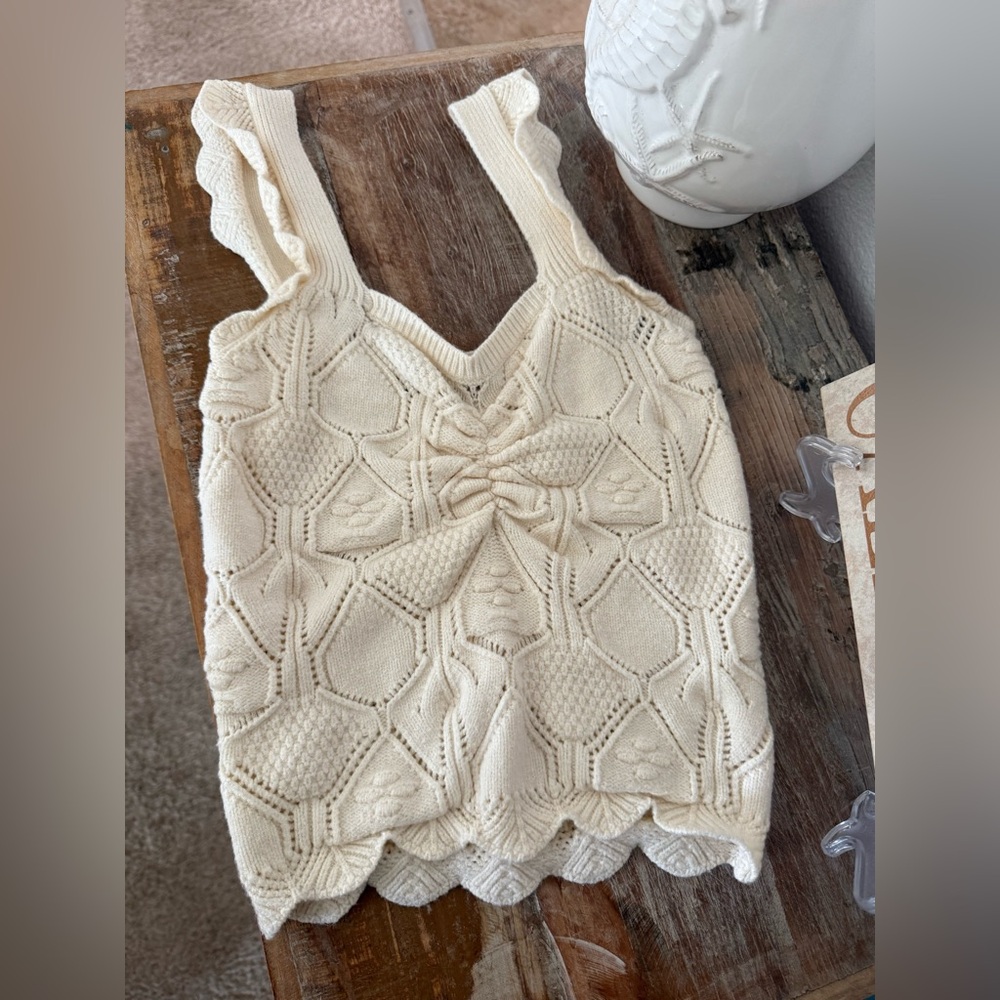 Lulu's Cream Textured Knit Tank Top